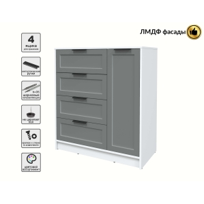 Тумба Тренд КТ-Т90 (Белый платинум ЛДСП/ Серый ЛМДФ) Ш900 В1020 Г451 Тумба Тренд КТ-Т90 (Белый платинум ЛДСП/ Серый ЛМДФ) Ш900 В1020 Г451